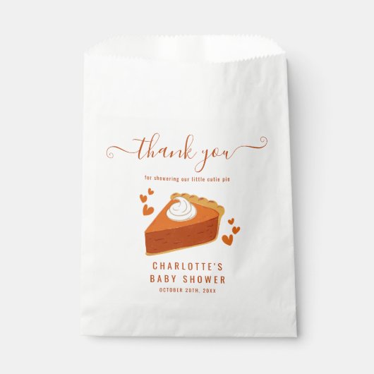 Kleine Süsse Pie Herbst Pumpkin Baby Dusche Geschenktütchen (Vorderseite)