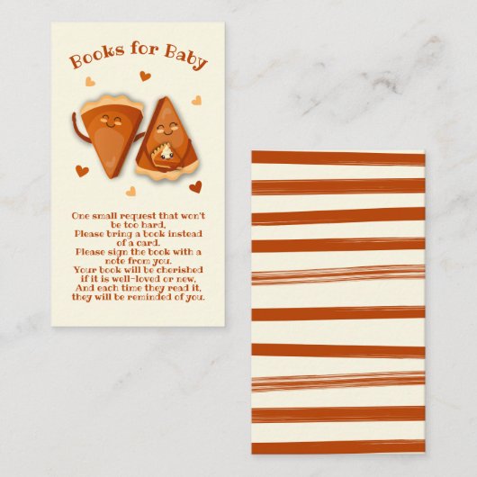 Kleine Süsse Pie Herbstbücher für Baby Visitenkarte (Vorne/Hinten)