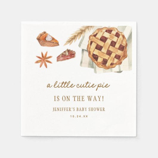 Kleine Süsse Pie ist unterwegs Babydusche Serviette (Vorderseite)
