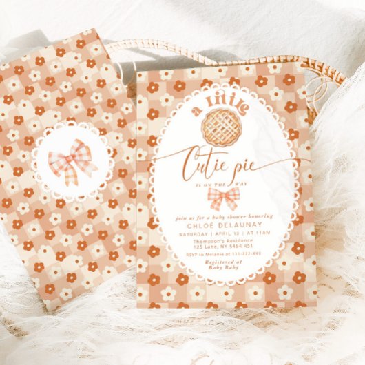 Kleine Süsse Pie Niedliche Vintage Spitzen Babydus Einladung