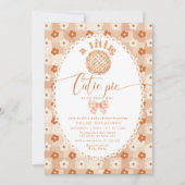 Kleine Süsse Pie Niedliche Vintage Spitzen Babydus Einladung (Vorderseite)