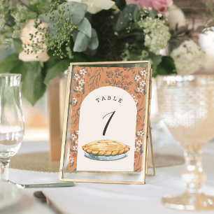 Kleine Süsse Pie Orange Floral Girl Babydusche Tischnummer