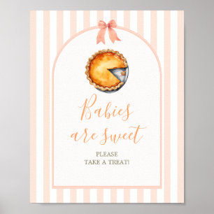 Kleine Süsse Pie Orange Gingham Babies sind süß Poster
