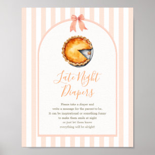 Kleine Süsse Pie Orange Gingham Late Night Diaper Poster