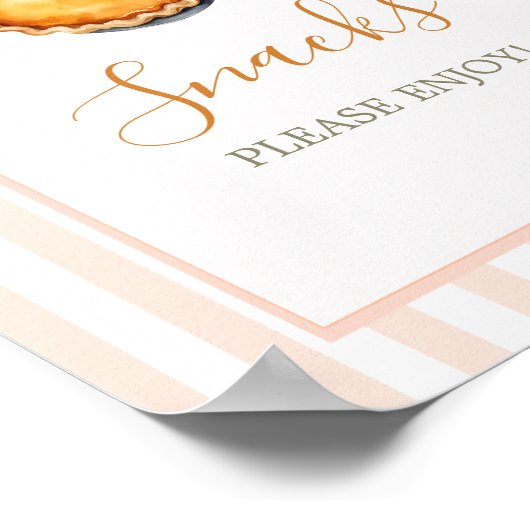 Kleine Süsse Pie Orange Gingham Snacks Poster (Ecke)