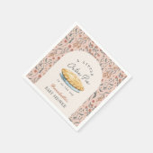 Kleine Süsse Pie Pink Floral Baby Dusche Serviette (Ecke)