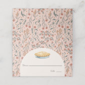 Kleine Süsse Pie Pink Floral Girl Babydusche Platzkarte (Außenseite Aufgefaltet)