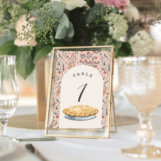 Kleine Süsse Pie Pink Floral Girl Babydusche Tischnummer