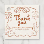 Kleine Süsse Pie Pumpkin Baby Shower Square Geschenkanhänger (Vorderseite)