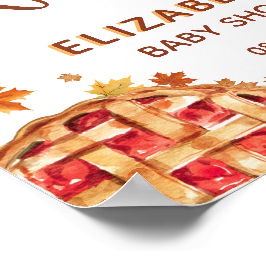 Kleine Süsse Pie Pumpkin Fall Baby Dusche Willkomm Poster (Ecke)