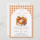 Kleine Süsse Pie Pumpkin Fall Gingham Baby Dusche Einladung (Vorderseite)