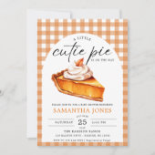 Kleine Süsse Pie Pumpkin Fall Gingham Baby Dusche Einladung (Vorderseite)