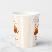 Kleine Süsse Pie Pumpkin Fall Stripes Babydusche Pappbecher (Rechts)