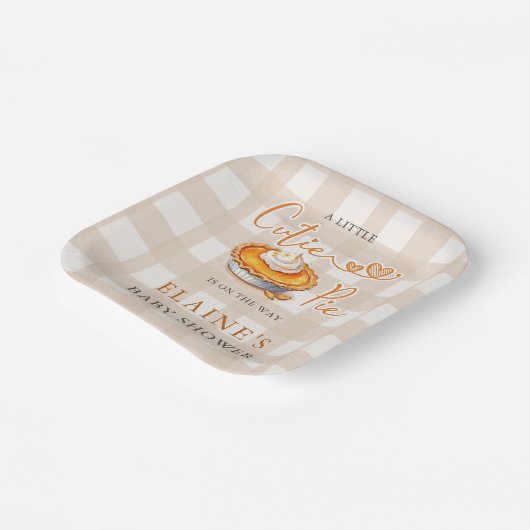 Kleine Süsse Pie Pumpkin Pie Fall Baby Dusche Pappteller (Gewinkelt)