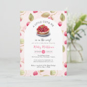Kleine Süsse Pie Raspberry Babydusche Einladung (Stehend Vorderseite)