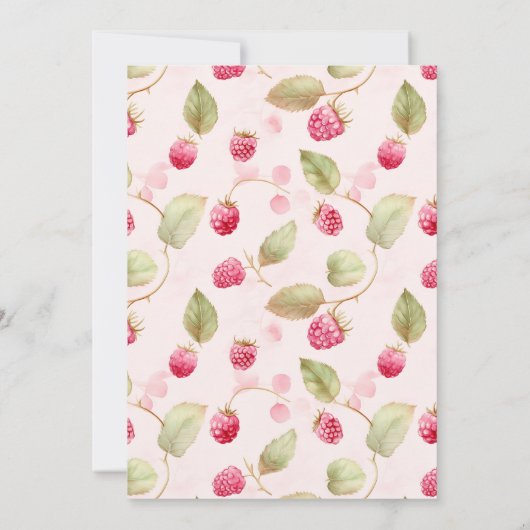 Kleine Süsse Pie Raspberry Babydusche Einladung (Rückseite)