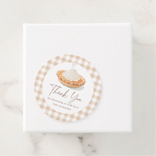 Kleine Süsse Pie Rustic Fall Baby Dusche Geschenkanhänger (Beispiel)