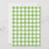 Kleine Süsse Pie Watercolor Gingham Baby Dusche Einladung (Rückseite)