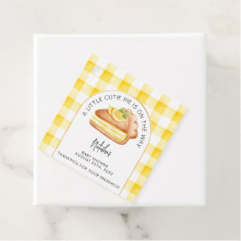 Kleine Süsse Pie Yellow Gingham Kariert Baby Dusch Geschenkanhänger