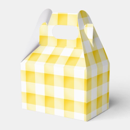 Kleine Süsse Pie Yellow Gingham Kariert Baby Dusch Geschenkschachtel (Rückseite)