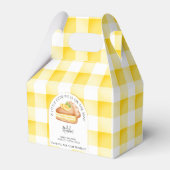 Kleine Süsse Pie Yellow Gingham Kariert Baby Dusch Geschenkschachtel (Vorderseite)