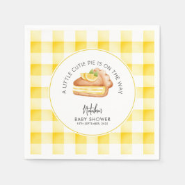 Kleine Süsse Pie Yellow Gingham Kariert Baby Dusch Serviette