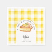 Kleine Süsse Pie Yellow Gingham Kariert Baby Dusch Serviette (Vorderseite)