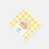 Kleine Süsse Pie Yellow Gingham Kariert Baby Dusch Serviette (Ecke)
