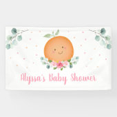 Kleine Süsse Pink Girl Babydusche Banner (Horizontal)