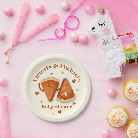 Kleine Süsse Pumpkin Pie Herbstdusche Baby Pappteller (Party)