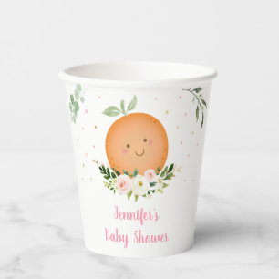 Kleine Süsse Rosa Blumendusche Pappbecher