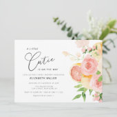 Kleine Süsse Rosa Blütendusche Einladung (Stehend Vorderseite)
