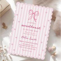 Kleine Süße Rosa Schleife Baby Shower Einladung
