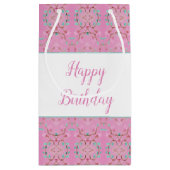 Kleine süße, rosa und Gemusterte Geschenktüte (Rückseite)