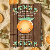 Kleine Süsse Rustic Citrus Clementines Babydusche Einladung