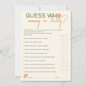 Kleine Süsse schätzt, wer Mama oder Papa-Spielkart Einladung (Vorderseite)