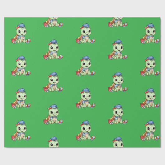 Kleine süße Schildkröte Geschenkpapier (Flach)