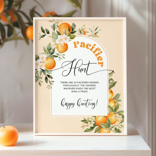 Kleine Süsse Schnuller Jagd Baby Dusche Spiel Poster