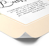 Kleine Süsse Sprich nicht Baby Duschgame Poster (Ecke)