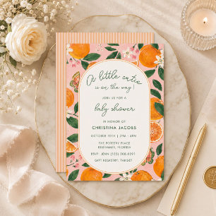 Kleine Süße Tangerine Baby Shower Einladung
