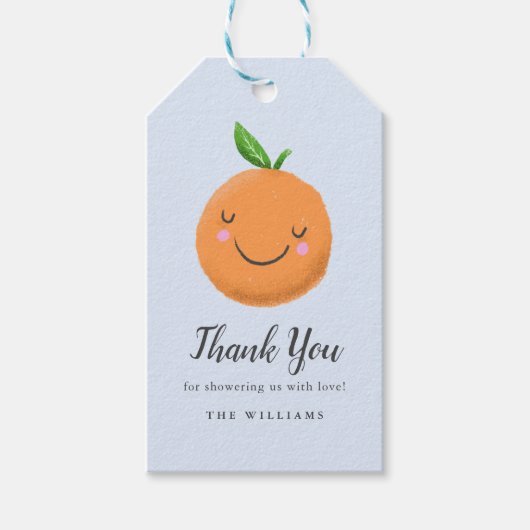 Kleine Süsse Thema Blue Baby Dusche Gefallen Geschenkanhänger (Vorderseite)