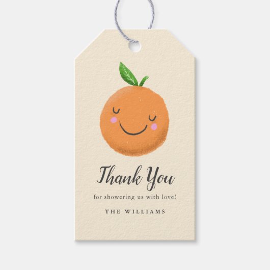 Kleine Süsse Thema Yellow Baby Dusche Gefallen Geschenkanhänger (Vorderseite)