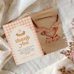 Kleine Süße Torte Herbst-Baby-Party-Foto Dankeskarte