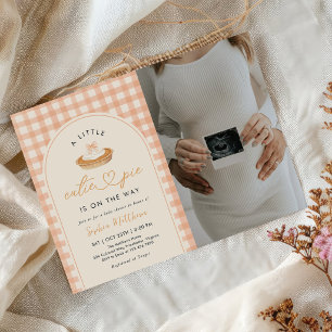 Kleine Süße Torte Herbst-Baby-Party-Foto Einladung