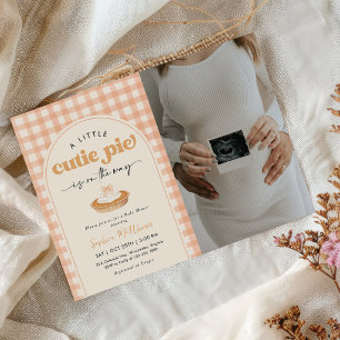 Kleine Süße Torte Herbst-Baby-Party-Foto Einladung
