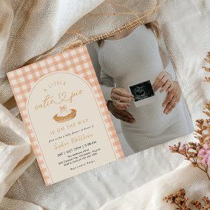 Kleine Süße Torte Herbst-Baby-Party-Foto Einladung