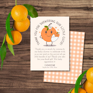 Kleine Süsse unterwegs Niedliche Orange Baby Dus Dankeskarte