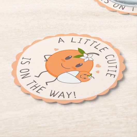 Kleine Süsse unterwegs | Niedliche Orange Baby Dus Untersetzer (angewinkelt)