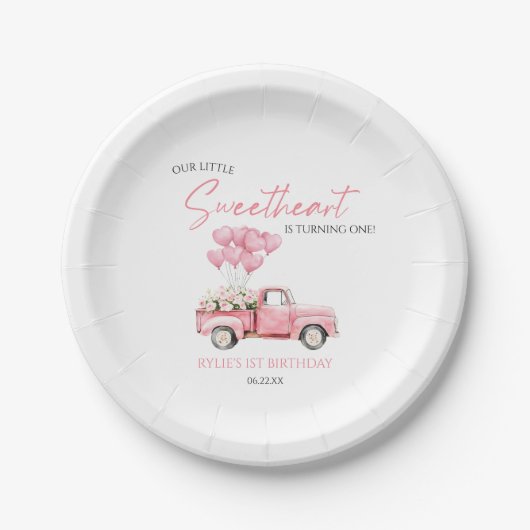 Kleine Süße Valentinstag Geburtstagsfeier Pappteller (Vorderseite)