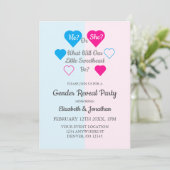 Kleine, süße Valentinstag Genderdarstellung Einladung (Stehend Vorderseite)